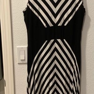 Calvin Klein long halter dress striped